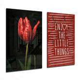 Enjoy the Little Things 2 Pieces Combine Glass Wall Art | Insigne Art Design.